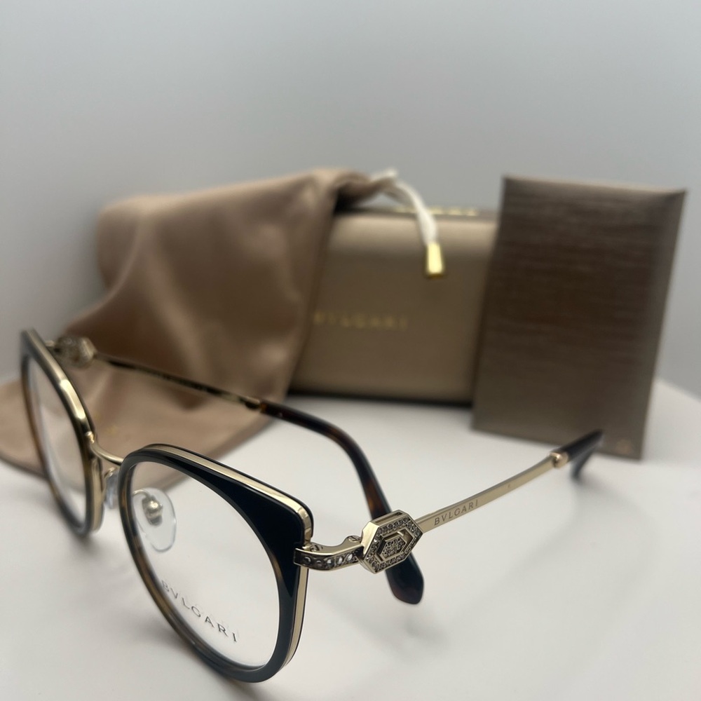 Bulgari Women's Glasses in Gold and Black